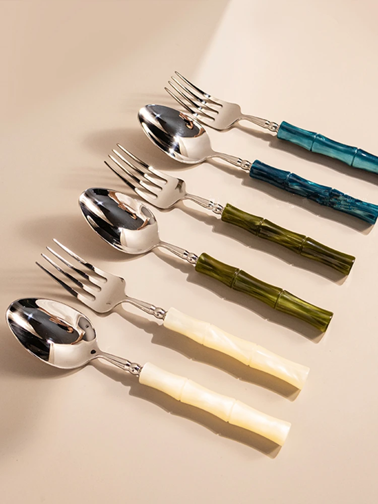 New Resin Cutlery Bamboo Style - Bamboo Cutlery Set 评论和价格