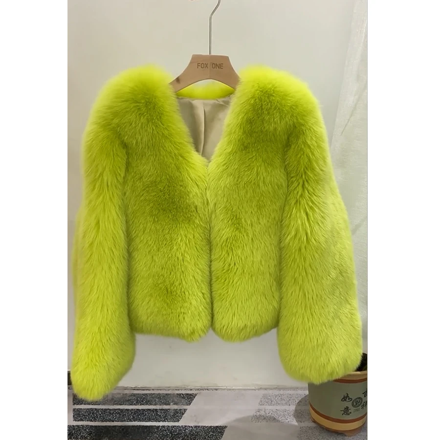 

Women's Jacket Natural Fox Fur Jacket For Women High Quality Warm Winter Short Genuine Fox Fur Coat