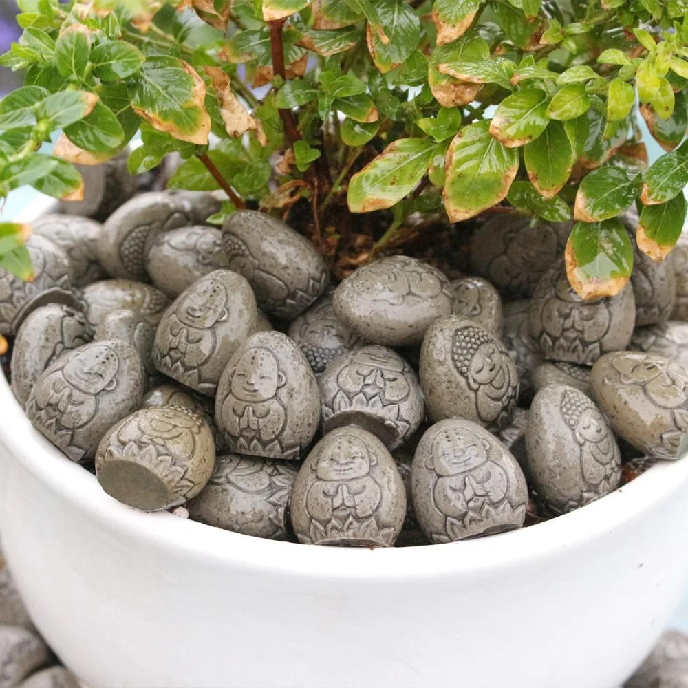 

Забавная изысканная каменная фигурка Будды, реалистичные поделки из смолы, маленькая каменная статуя Будды, украшение Будды ручной работы, украшение для дорожки