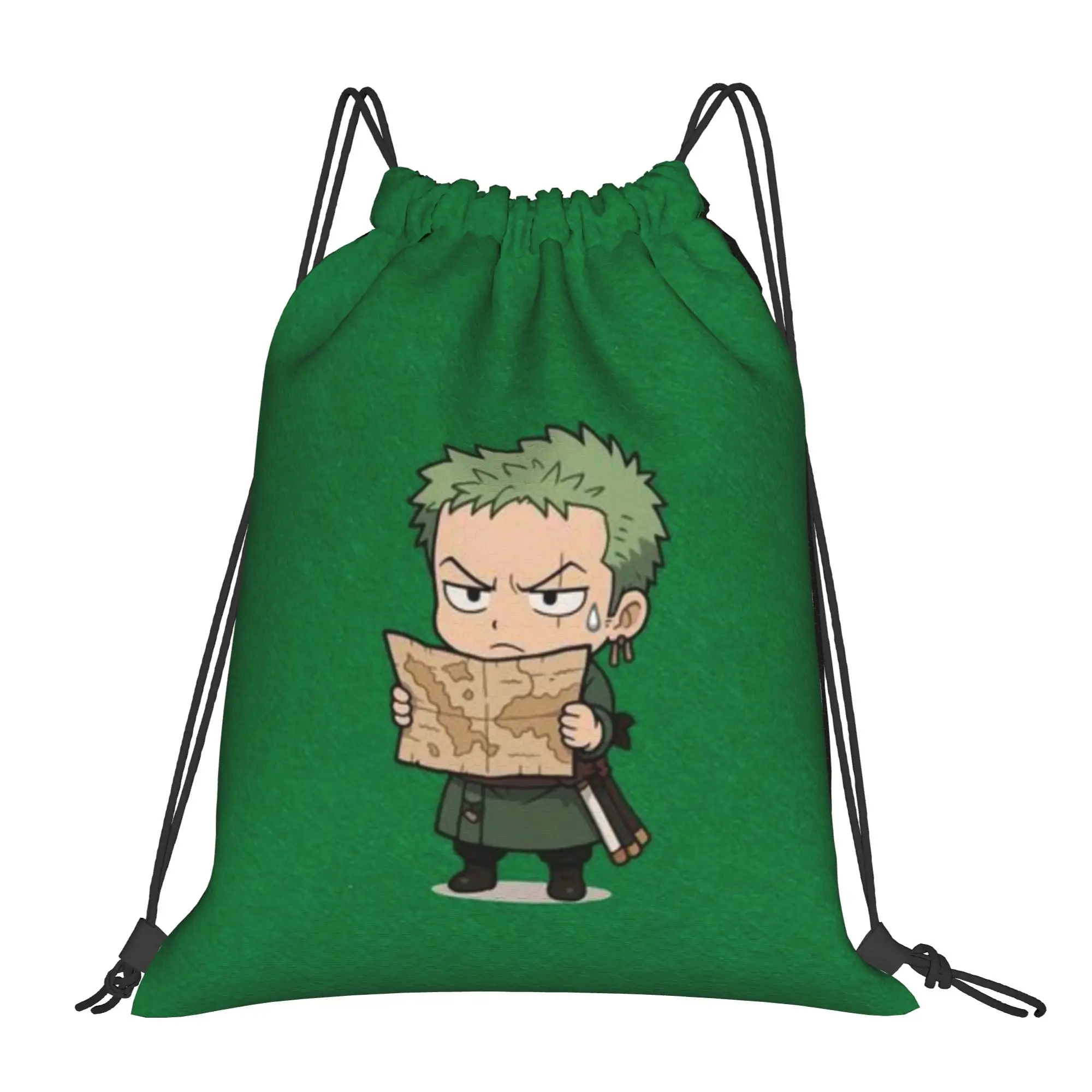 Roronoa Zoro (7) Mochila portátil con cordón para senderismo, mochila para montar a caballo, bolsas con cordón para ropa de gimnasio, One Piece