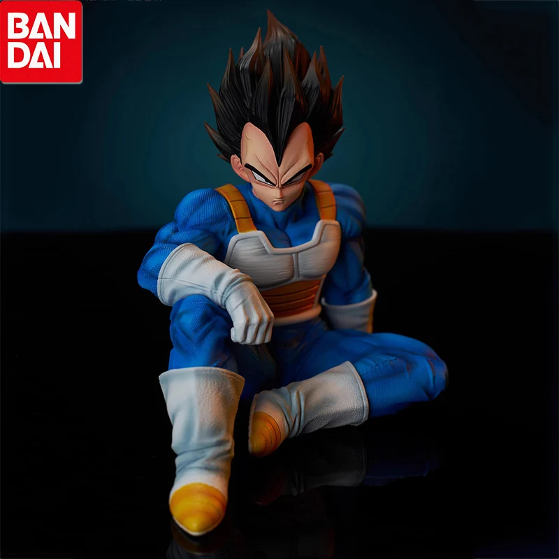 15cm Anime Dragon Ball Vegeta Figure GK Vegeta IV Action Figure Sitting Position Spacesuit Super Saiyan PVC Model Ornament Toys