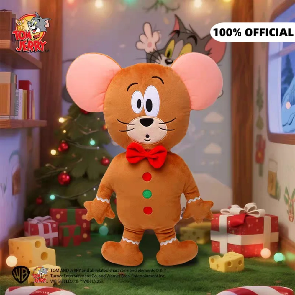 

Genuine Anime Tom And Jerry 50Cm Plush Doll Cartoon Gingerbread Man Jerry Mouse Cushion For Bedrooms Sofas Plushies Pillow Gifts