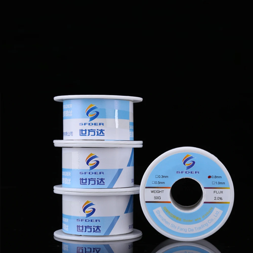 50g High Purity Solder Wire High Purity Low Fusion Spot 0.3/0.5/0.8/1mm Rosin Soldering Wire Roll No-clean Tin BGA Welding