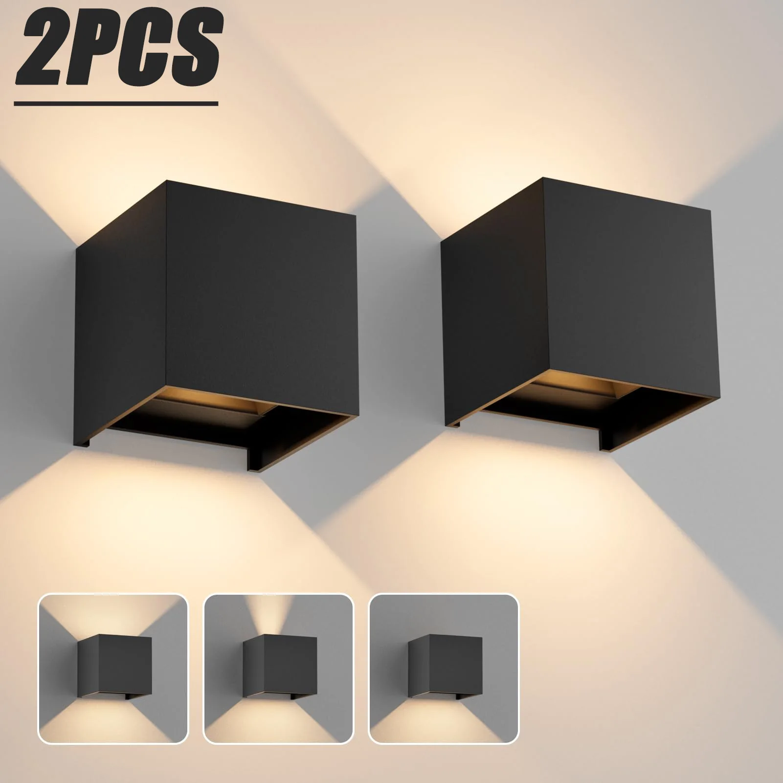 2 قطعة في الهواء الطلق وحدة إضاءة LED جداريّة ضوء مصباح قابل للتعديل زاوية AC85-265V الحد الأدنى الجدار مصباح للداخلية في الهواء الطلق حديقة المنزل الجدار الديكور #1