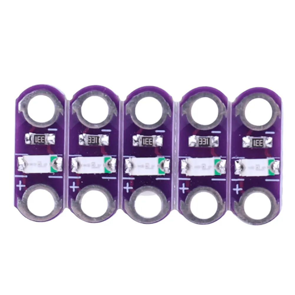 حزمة من 5 مصابيح LED Lilypad أحمر/أبيض/أصفر/أزرق/أخضر Lilypad LED وحدة إضاءة لمشاريع Arduino IDE E-Textiles التي يمكن ارتداؤها #4