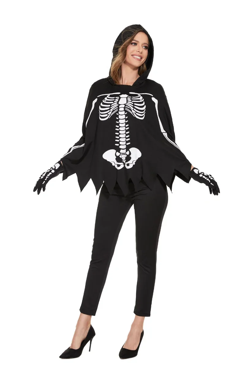 Halloween Stage Performance Scary Zombie Skeleton Vampire Couple Costume Mexican Day Of The Dead Skull Disguise Cosplay Dress