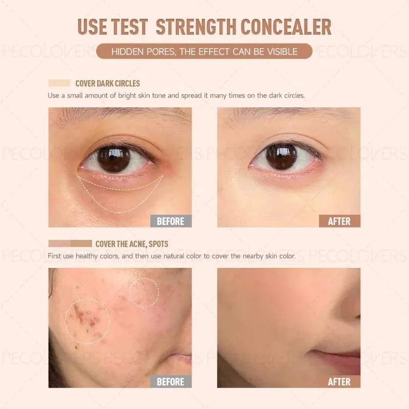 1PC 顔用三色コンシーラー、顔のシミをカバー、クマをカバー、長持ちで自然