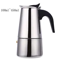 Stove Top Moka Coffee Pot Stainless Steel Filter Italian Espresso Coffee Maker Percolator Tool Mocha Cafetiere 100/200/300/450Ml