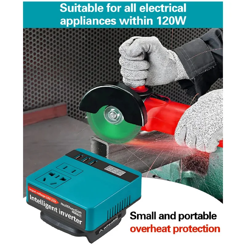 Battery Inverter 220-300-50-AC220V/DC220V-2 For Makita 18V Battery Interface Plug And Play Versatile Home Outdoor Work Inverter view 5
