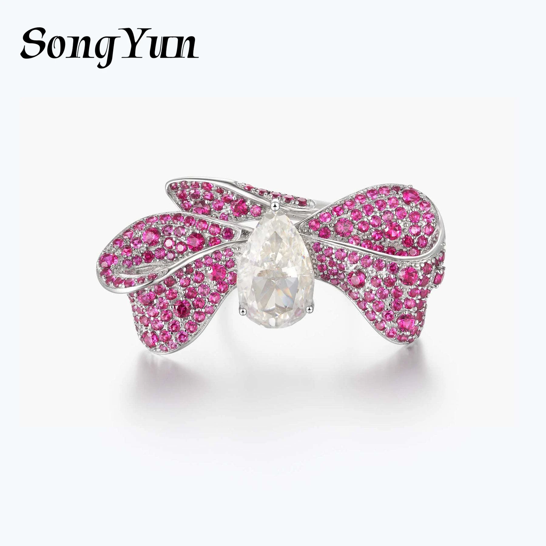 SongYun Jewelry 925 Sterling Silver Ring Fine HCD Diamond HCD Gemstones Romantic Gift 925 Sterling Silver Rings Accessories
