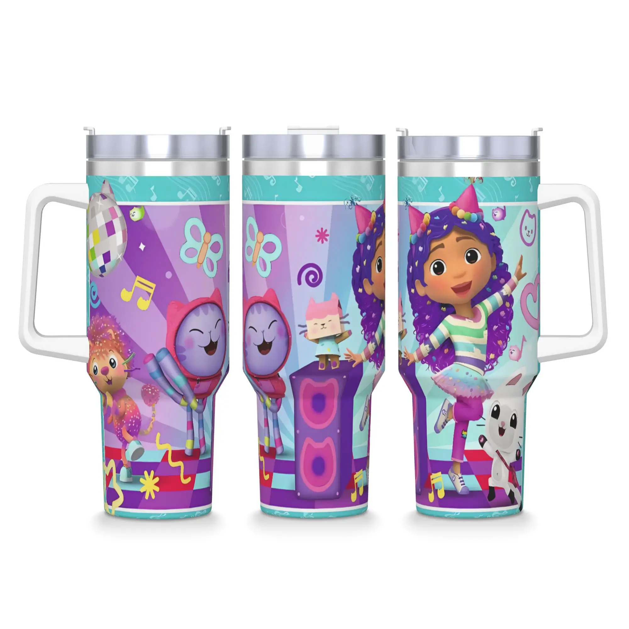 

G-Gabby’s Dollhouseds Stainless Steel Tumbler Beach Car Mugs Large Thermal Mug Leakproof Hot Drinks Milk Tea Water Bottle