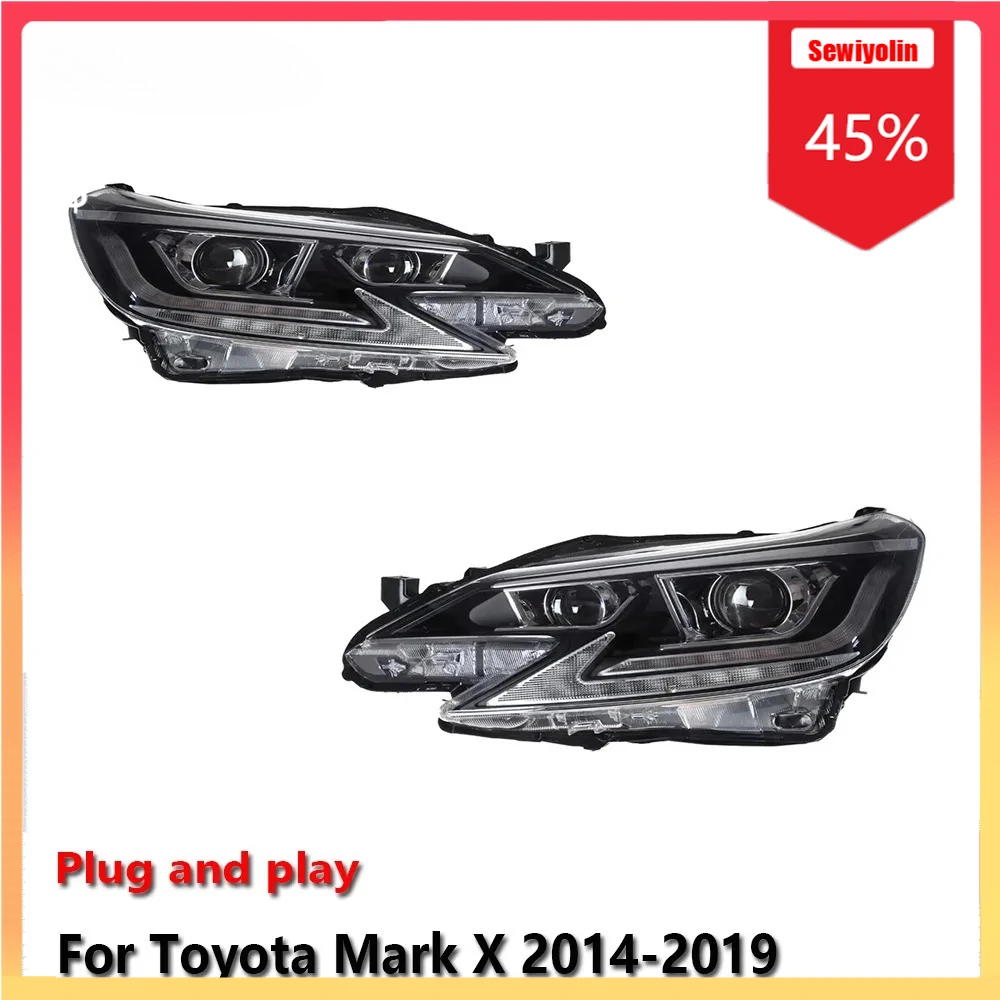 

Car LED Headlight Automobile Parts For Toyota Mark X 2014-2019 Fog DRL Brake Turn Signal Lamp Plug and Play