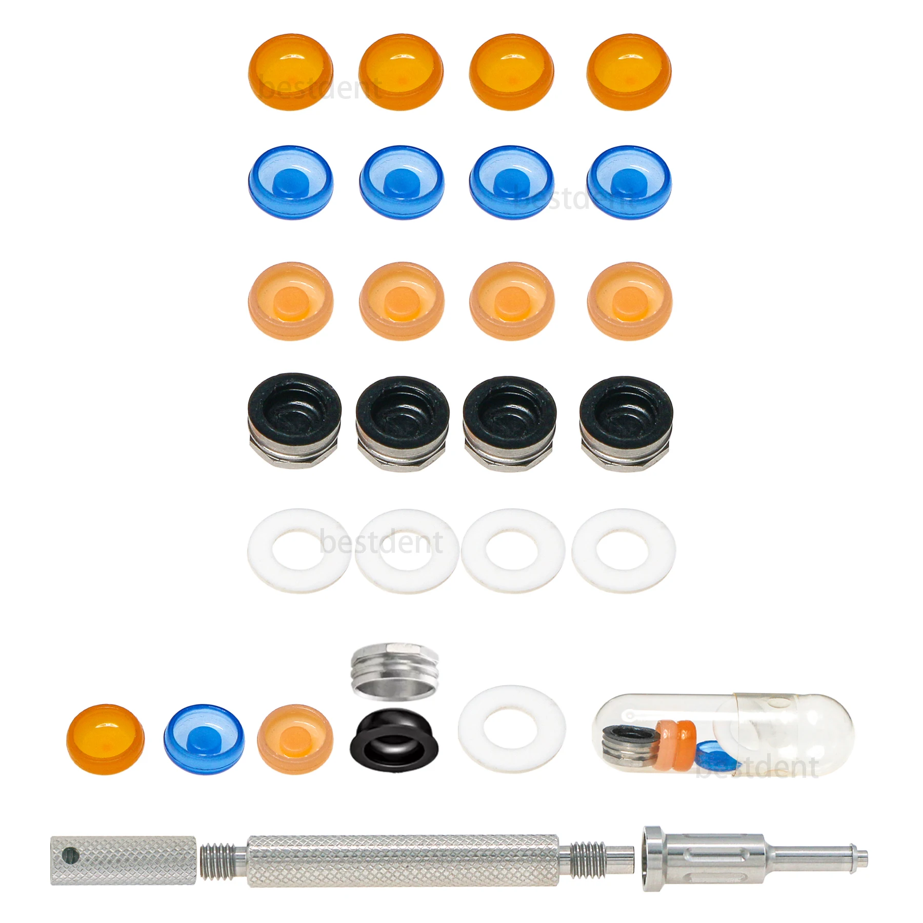 Dental Abutment Retention Caps Kit Metal Housing Laboratory Processing Cap Compatible Locator System Tools