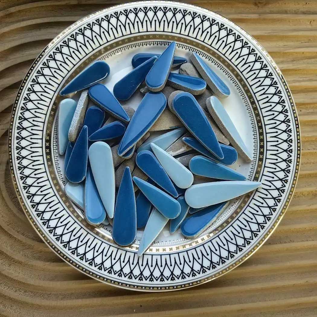 100g Owalne ceramiczne płytki mozaikowe Kawałek DIY Mozaika do robienia kamieni do rzemiosła Hobby Sztuka Dekoracja ścienna domu arte liść kształt płatka