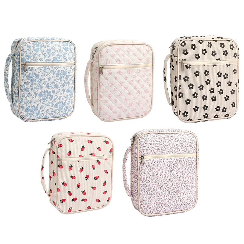 

Large Bible Cover Case For Women,Quilted Bible Bag,Floral Bible Storage Bags With Zipper Pocket And Handle,Bible Study Supplies