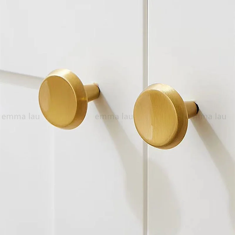 Moderne goldene Möbel Griff Schublade Knopf massives Messing runde Zylinder griffe für Schrank tür Küchen schrank Kleider schrank zieht