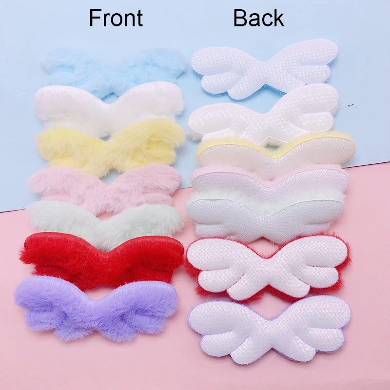 42Pcs 8*3.2CM Furry Felt Angel Wing Padded Appliques For DIY Hair Clip Accessories Garment Headwear Bag Decoration Patches