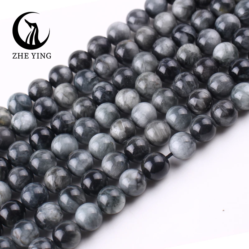 Natural Eagle Eye Stone Beads AAA Hawk\'s Eye Stone 6 8 10mm Round Loose Spacer Beads For Bracelets Necklace DIY Jewelry Making