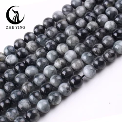 Natural Eagle Eye Stone Beads AAA Hawk's Eye Stone 6 8 10mm Round Loose Spacer Beads For Bracelets Necklace DIY Jewelry Making