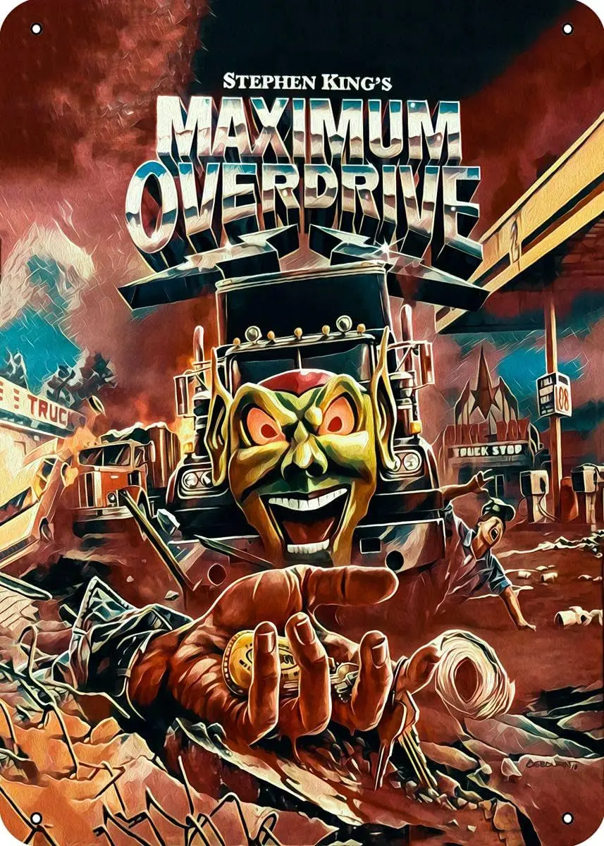 Mzzxpt Maximum Overdrive Movies Metal Tin Sign Wall Arts, 8inchx12inch