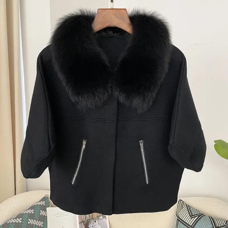 Clothes for Women Autumn 2024 European Fashion Knitted Sweater Real Fur Coat Natural Fox Fur Jacket Spring Cardigan Outerwear