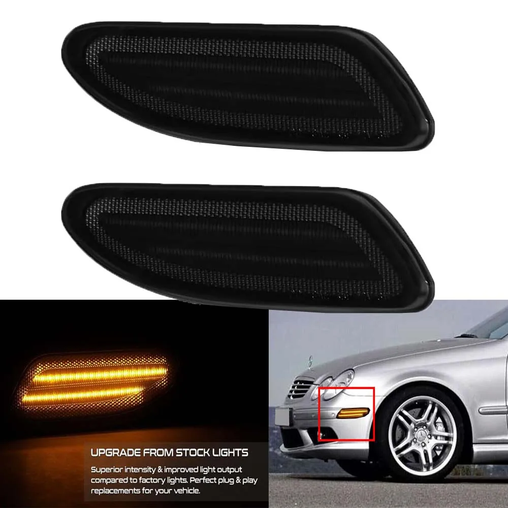 

2pcs For Mercedes W203 C-Class C CLASS C230 C240 C280 C32 AMG C320 C350 Sedan Front Side Marker Lights/Turn Signal Light Amber