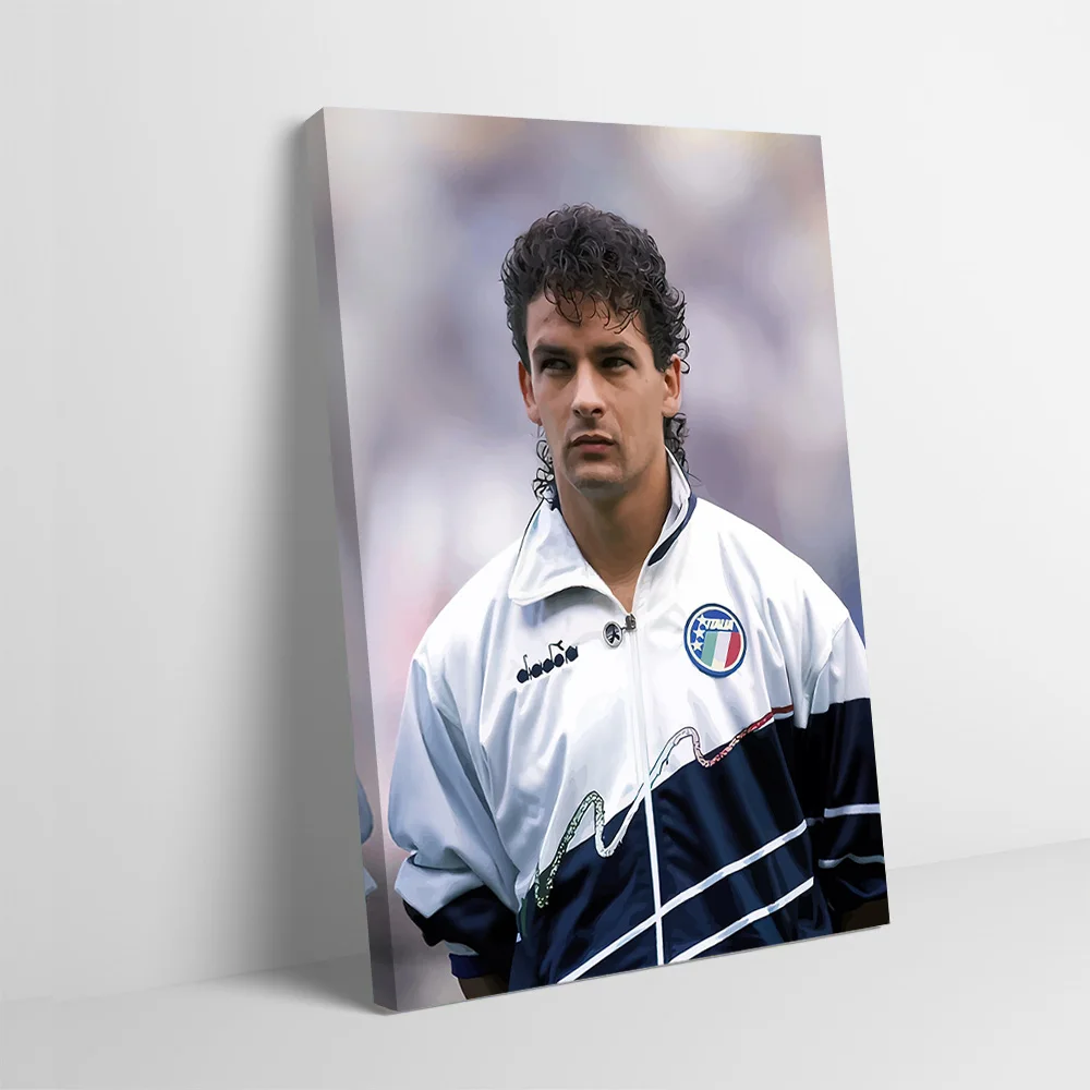 Póster de jugador de fútbol italiano con chaqueta Diadora, lienzo impreso personalizable para cuadros, arte de pared, decoración de habitación, mural