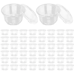 50pcs Disposable Dessert Cups with Lids Pudding Cups Clear Mousses Sauce Jelly Cups Soup Sundaes Pudding Package Bowl Yogurt CUP