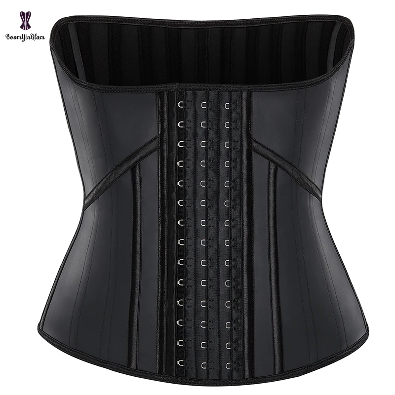 

Fajas Sashes 3 Hook Compression Belt 21 Robs Glitter Latex Slimming Sheath Plus Size Xs-6XL Underbust Corset For Women