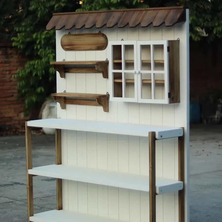 Storage workbench Anti-corrosive wood flower rack Shelf