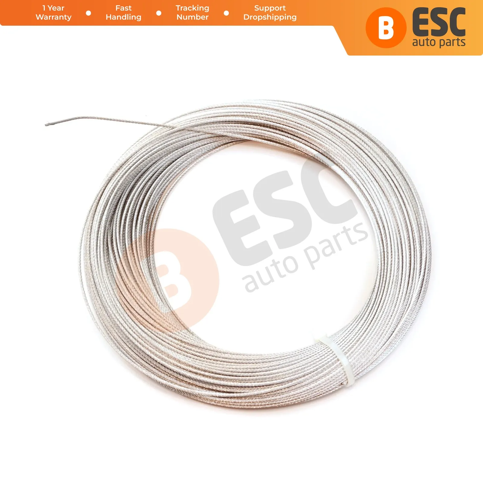 EWR5472 Strong Galvanised Steel Wire Rope Diameter: 1.5 mm Lenght: 100 meter 7x7 Strands for Car Window Lifter Regulator Repair