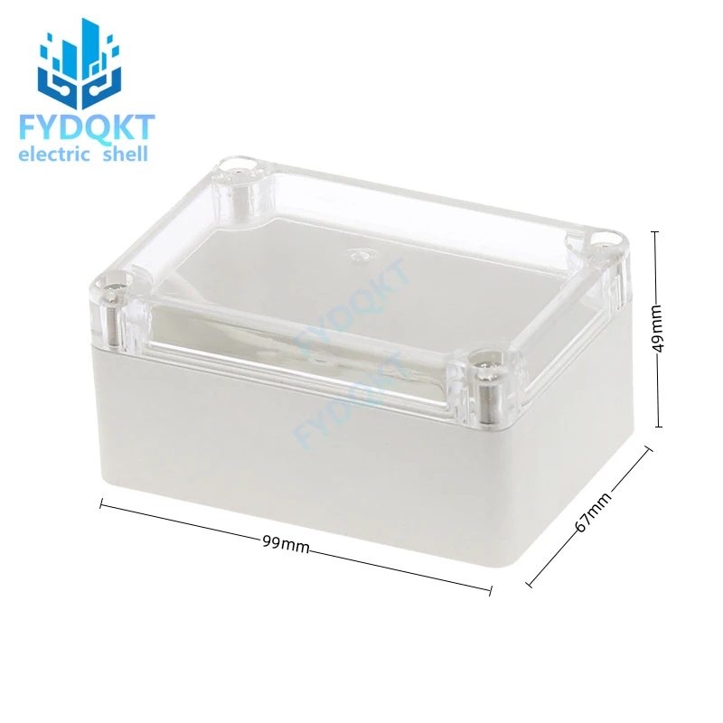 1pcs Plastic Waterproof Clear Cover Electronic Project Box Enclosure Case 100x68x50mm