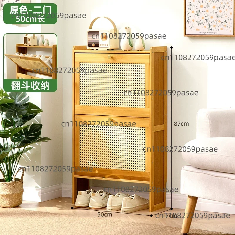 超薄型シューズキャビネット：玄関用大容量折りたたみ式シューズラック—シンプルで実用的な玄関収納