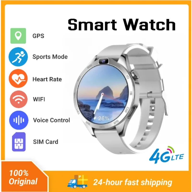 

Round 4GMen Smartwatch Polish Menu UpgradeSIM Card 8GB+128GB Android 8.1 Dual Camera WIFI GPS 1.85" Screen 1380mah Simcard