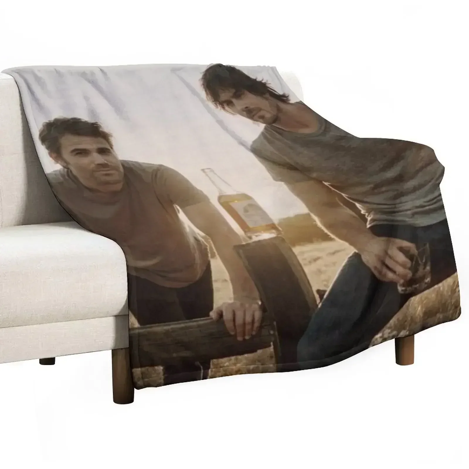 

ian somerhalder and paul wesley Throw Blanket Wrinkle Resistant Lightweight Blanket