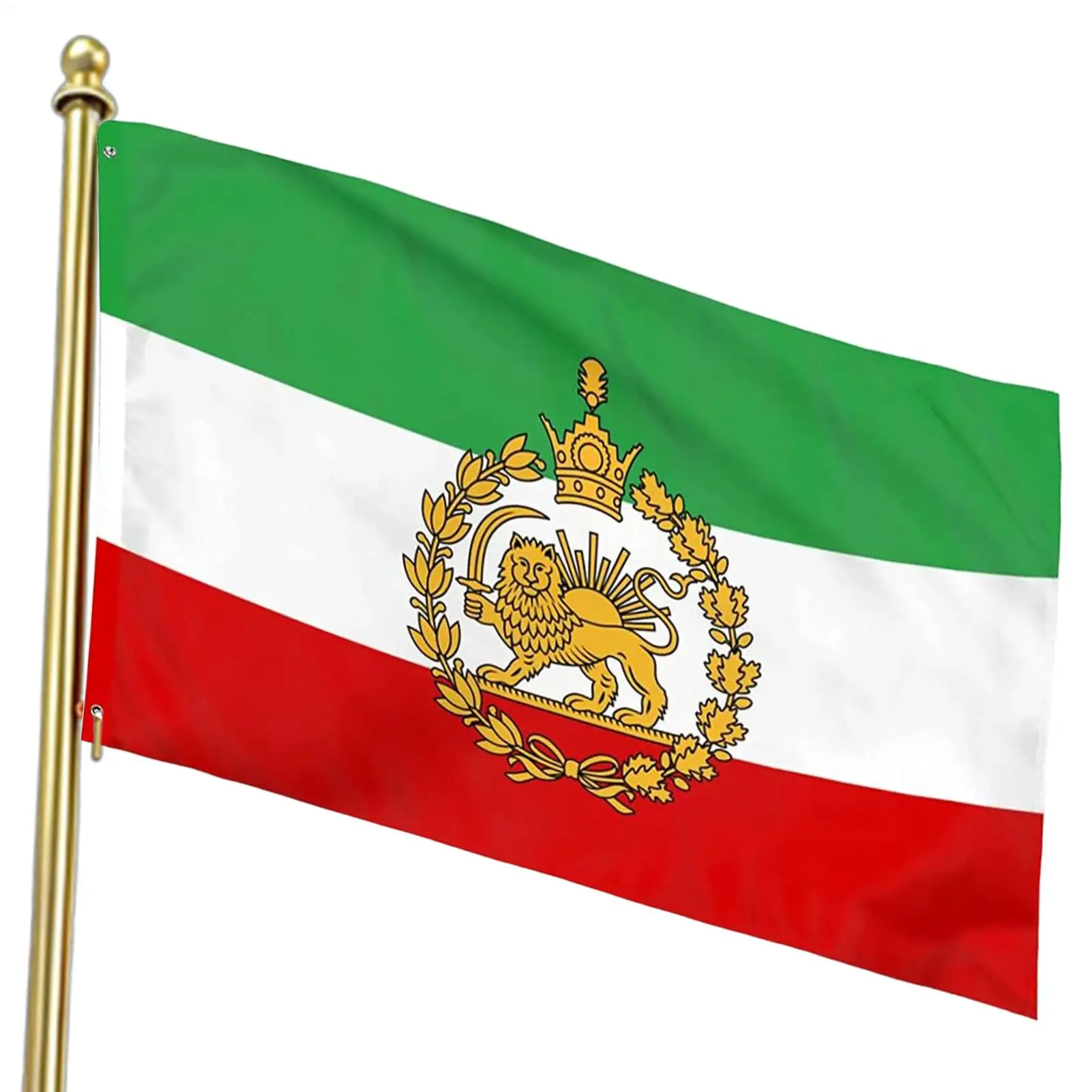 90X150cm Iran Flag Historic Lion Crown Banner Old Post Constitutional Rvolution Flag Iran Sun Flag For School Home Garden Decor