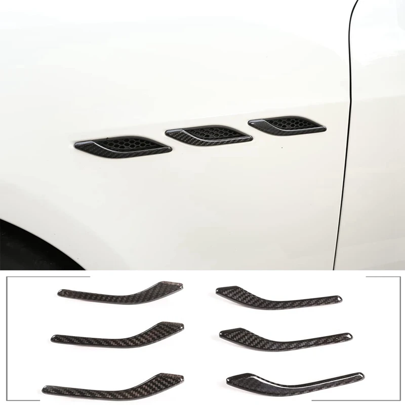 

For Maserati Ghibli 2014-2022 Dry Carbon Fiber Car Side Air Vent Fender Cover Trim Sticker Accessories