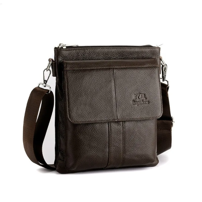 

Top-layer Cowhide Men's Single-shoulder Crossbody Vertical Backpack Waterproof Abrasion-resistant Ideal for Business and Outings
