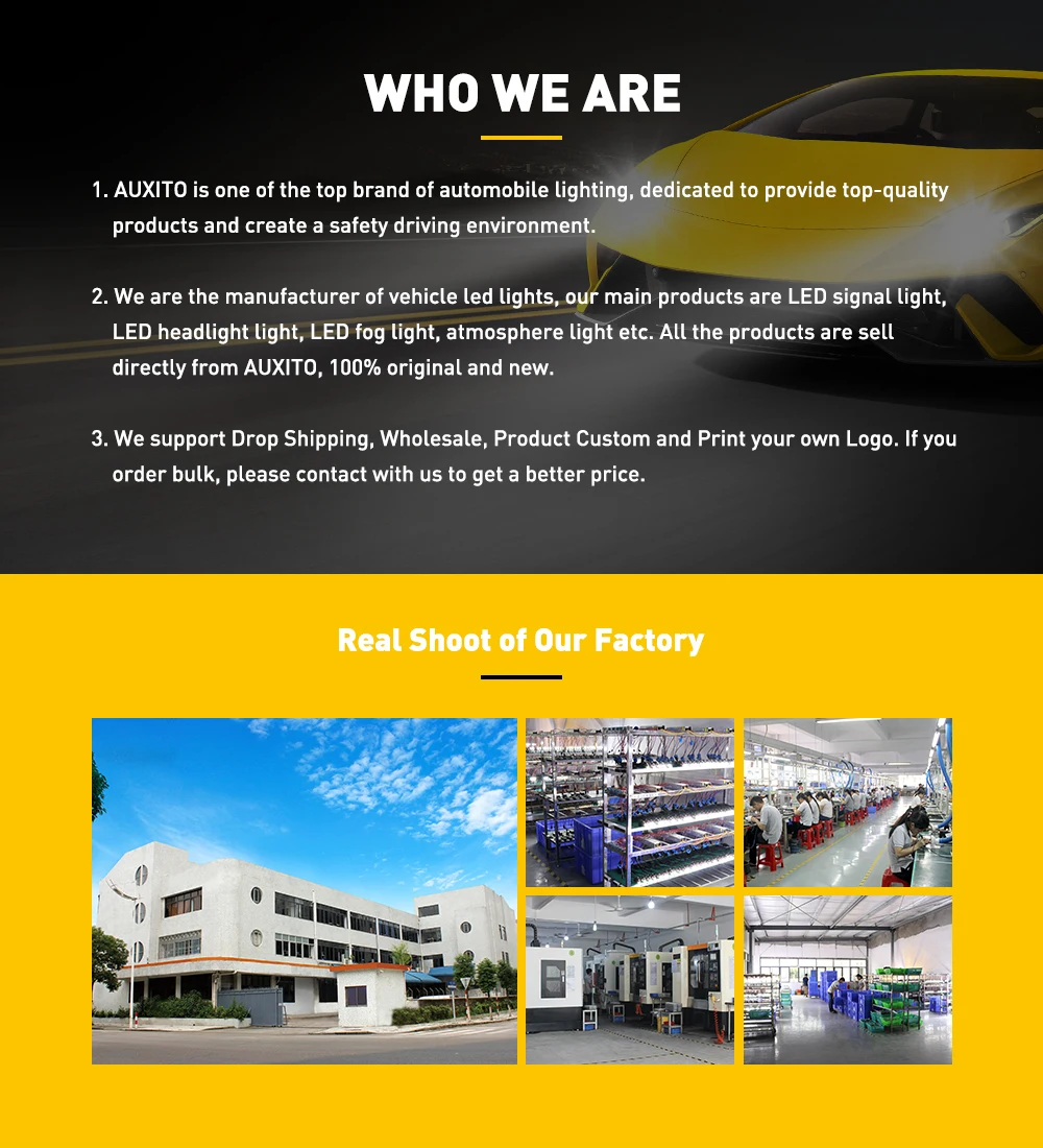 2Pcs AUXITO Fog LED H8 H9 H11 H10 H16JP 5202 880 H27W/1 White/Yellow Amber Canbus Fog Lights DRL 48W High Power 12V 2000LM CSP