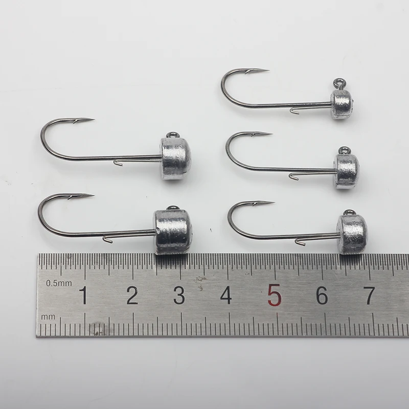 10pcs/lot 1.5g 2.5g  6g Jig Head Fishing Hook Ned Rig Fishhook Soft Worm Lures Mushroom Jig Hooks Bass Trout Fishing Accessories