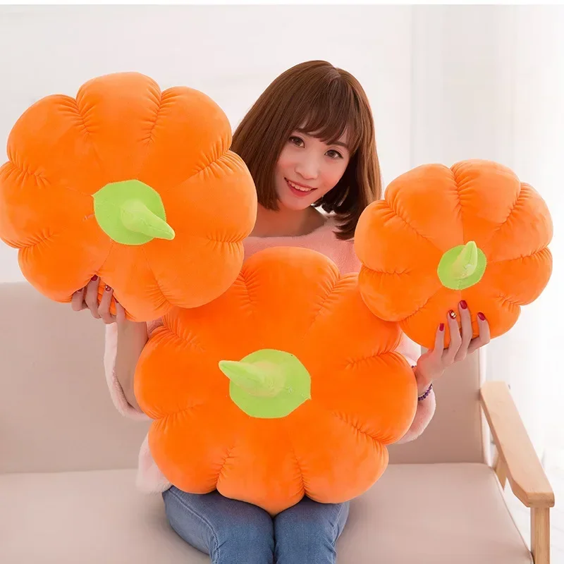 12-50cm Lovely Bright Color Pumpkin creative plant pillow cushion plush fruit vegetables food Anti-stress soft Children toy gift