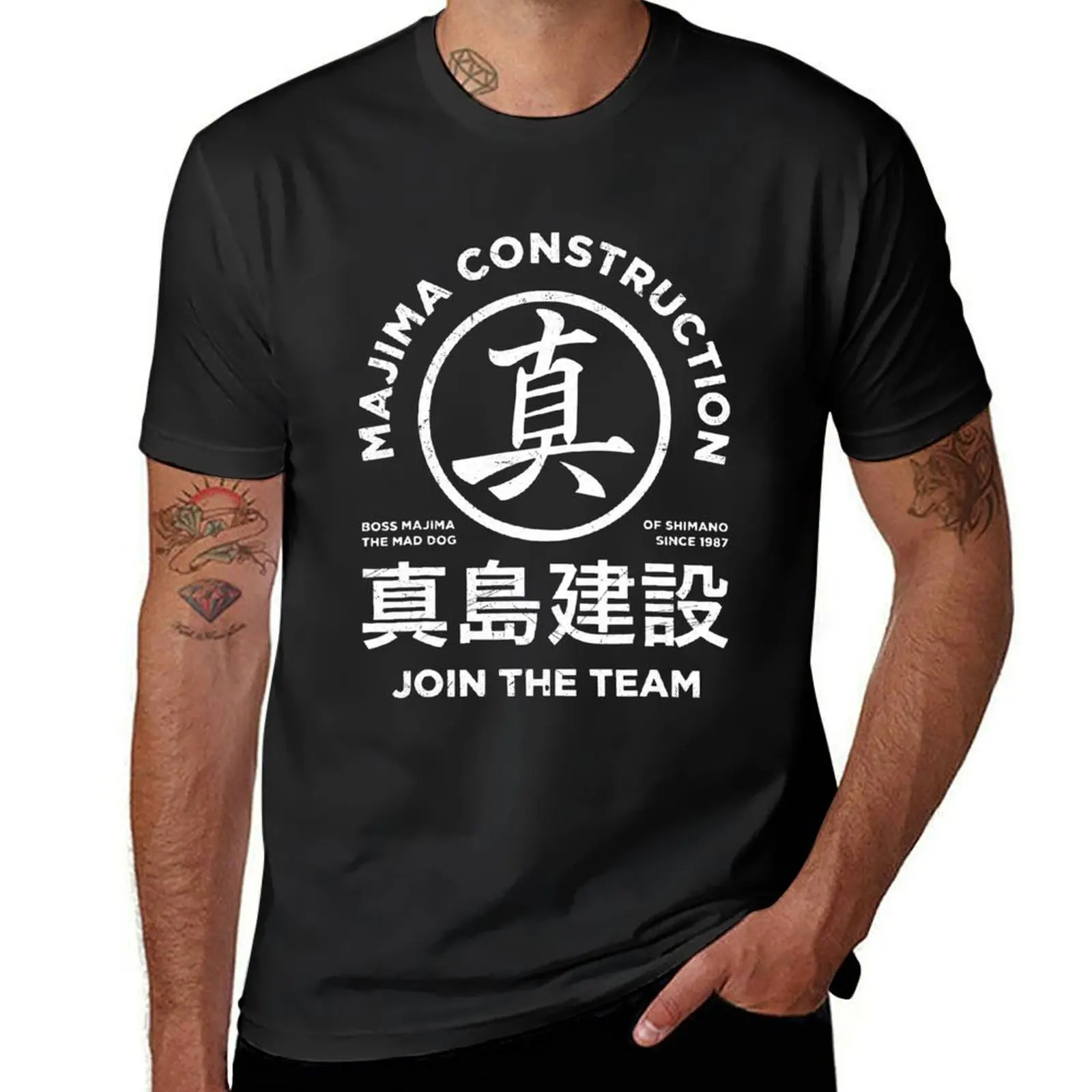 Majima Construction Yakuza Kazuma Kiryu T-Shirt tops oversizeds Aesthetic clothing slim fit t shirts for men