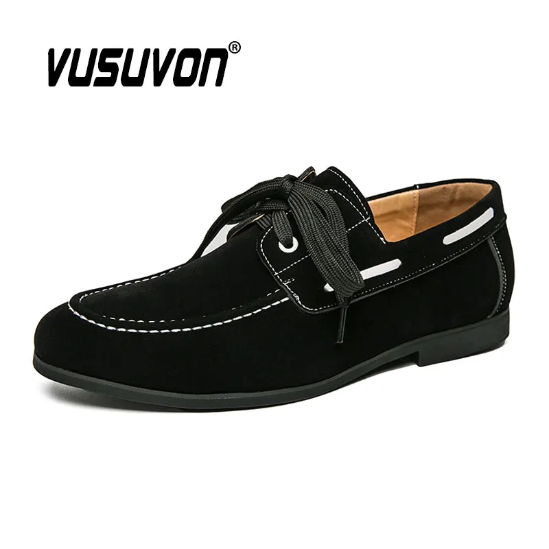 

Fashion Men Loafers Retro Derby Shoes Breathable Suede Leather 38-48 Size Boys Black Outdoor Casual Autumn Mules Dress Flats