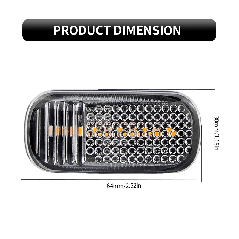 2PCS Canbus ​For Honda Civic 01-09 Accord 03-07 Fit Jazz 08-16 CR-V 01-06 Odyssey 01-05 Acura LED Side Marker Turn Signal Light view 2