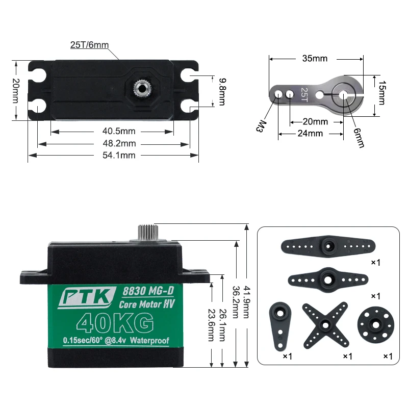 PTKservo 8830 SSG-D 30kg rc servo steering low profile rc 1/10 digital servos 180 degree metal gear HV High torque servo