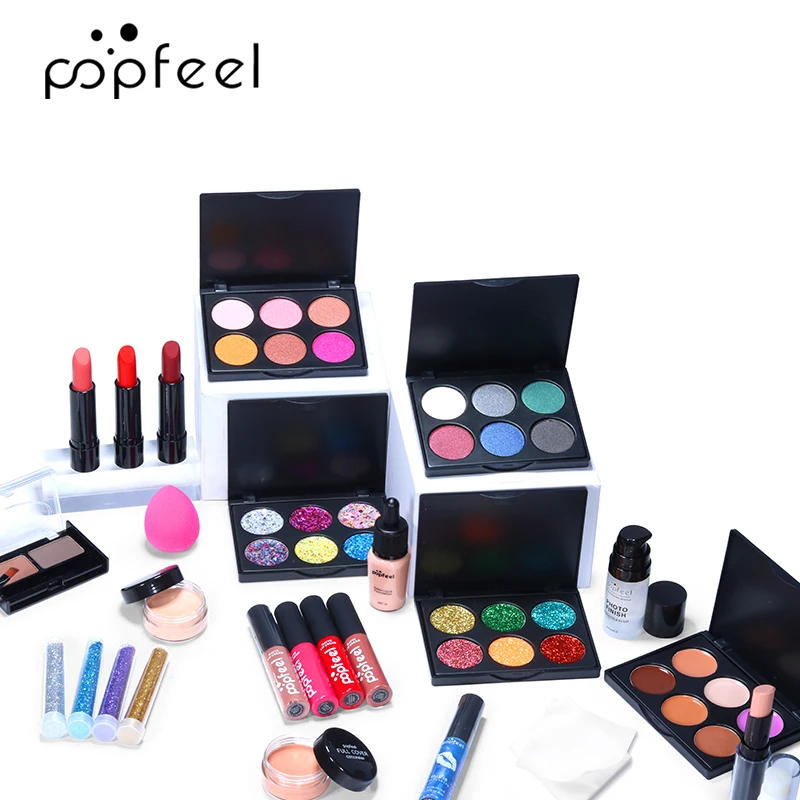 Professionele Cosmetische Kit 8-Make-Up Praktijk Make-Up Set Oogschaduw Lipgloss Concealer Borstels Met Tas Maquiagem Tslm2