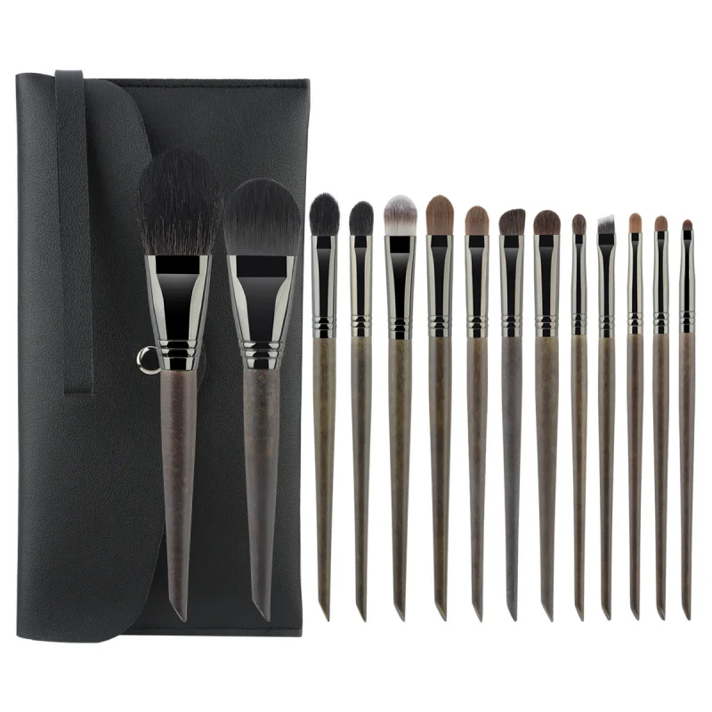 

New14Makeup Brush Set Natural Wood Color High-Quality Animal Hair Eyeshadow Foundation Brush Real Wool Beauty Tools