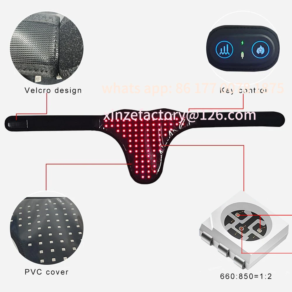 Customizable LEDs Red Light Therapy for Men Prostate Therapy Device 660nm&850nm Physical Infrared Therapy Wrap Belt for Knee