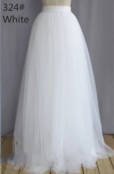 Saia destacável do casamento do tule, Trem removível para vestidos de noite, Boho Bridal Overskirt, Branco Preto Azul Roxo