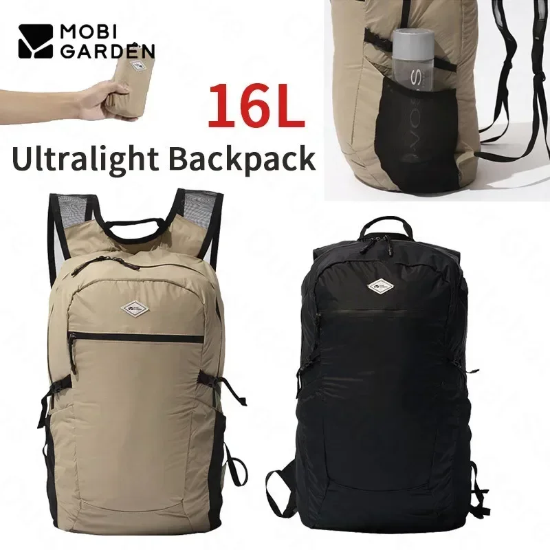 

MOBI GARDEN Hiking Backpack 16L Large Space Casual Backpack Portable Folding Sports Bag Adjustable Shoulder Strap Outdoor Travel